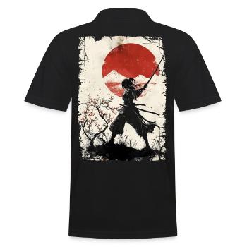 Japan vintage samurai - Men's Polo Shirt - black - Back - Kai (181cm)