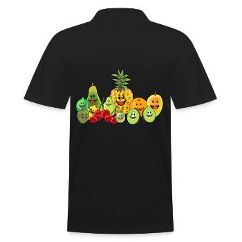 Fruits Fruits Fruits Vegan Nourriture végétalienne Été - Polo Homme - noir - Dos - Kai (181cm)