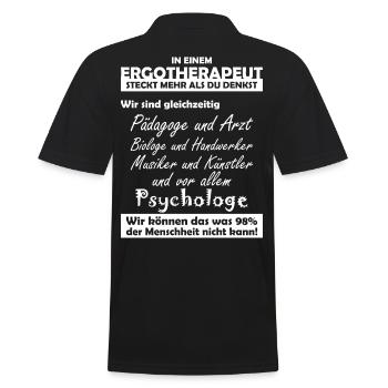 Ergotherapeut - Männer Poloshirt - Schwarz - Hinten - Kai (181cm)