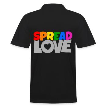 Cool Spread Love Anti War Design Shirt - Men's Polo Shirt - black - Back - Kai (181cm)