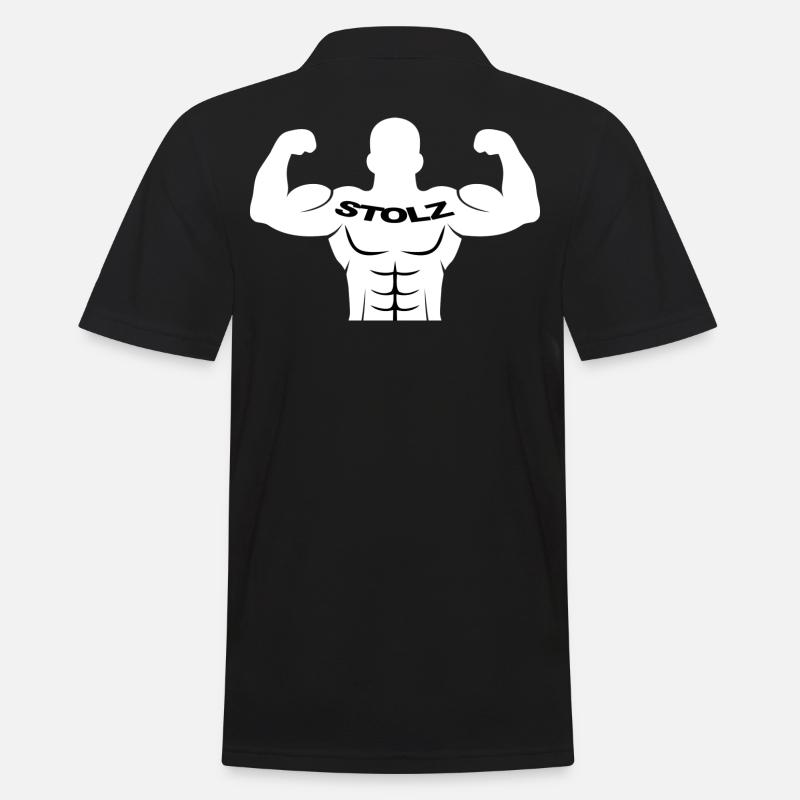 Stolzer Bodybuilder - Männer Poloshirt - Schwarz