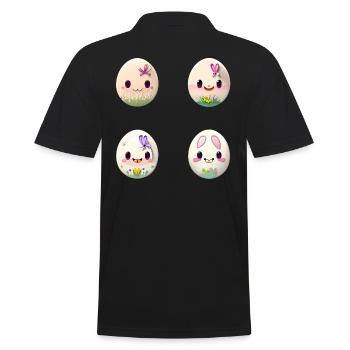 Oeuf de Pâques Visages d’oeufs de Pâques - Polo Homme - noir - Dos - Kai (181cm)