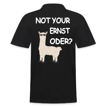 Not your Ernst ODER? - Männer Poloshirt - Schwarz - Hinten - Kai (181cm)