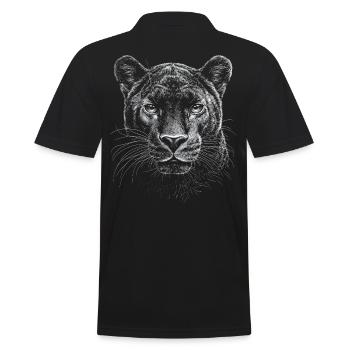 Panthère Portrait Faune Jungle - Polo Homme - noir - Dos - Kai (181cm)