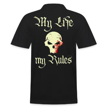 My Life My Rules - Männer Poloshirt - Schwarz - Hinten - Kai (181cm)