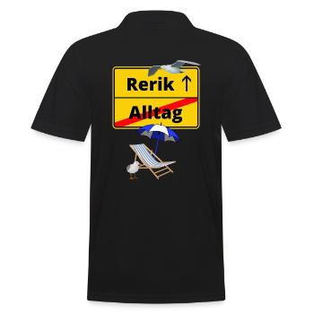Rerik-Ortsschild Alltag Rerik Urlaub - Männer Poloshirt - Schwarz - Hinten - Kai (181cm)