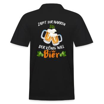 Bier-Zapft ihr Narren der König will Bier - Männer Poloshirt - Schwarz - Hinten - Kai (181cm)