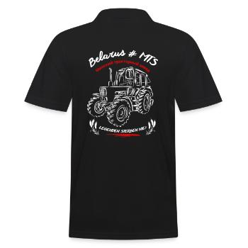 Belarus MTS / Legenden sterben nie. Ostalgie - Männer Poloshirt - Schwarz - Hinten - Kai (181cm)