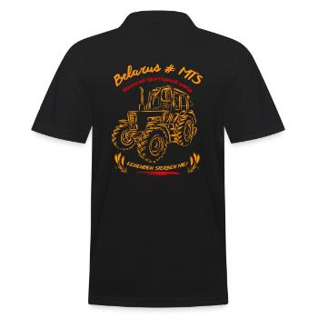 Belarus MTS / Legenden sterben nie. Ostalgie - Männer Poloshirt - Schwarz - Hinten - Kai (181cm)