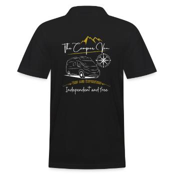 Camper van motorhome saying + motif - Men's Polo Shirt - black - Back - Kai (181cm)