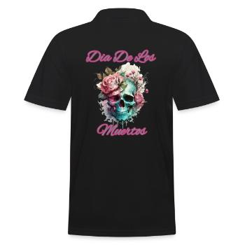 Crâne avec toboggan de fleurs De Los Muertos - Polo Homme - noir - Dos - Kai (181cm)