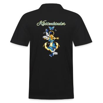 Küstenkinder-Anker mit Schmetterlingen - Männer Poloshirt - Schwarz - Hinten - Kai (181cm)