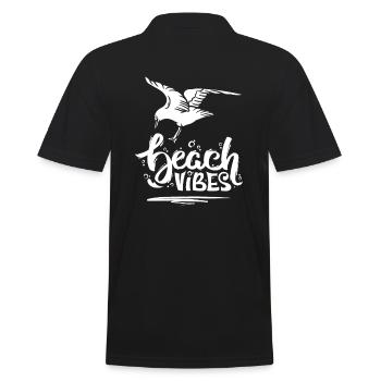 Beach Vibes & Seagull - Polo Homme - noir - Dos - Kai (181cm)