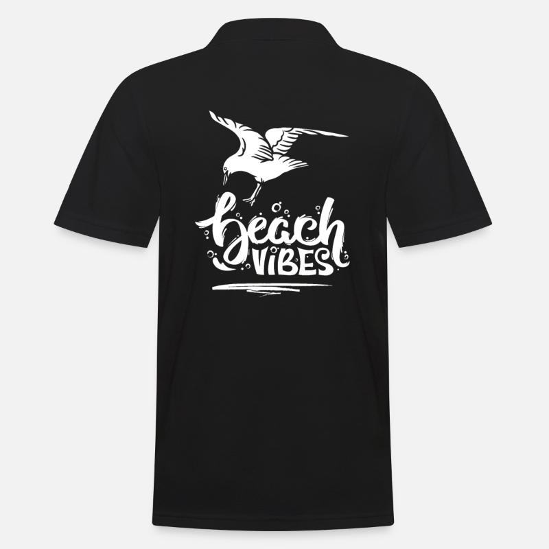 Beach Vibes & Seagull - Polo Homme - noir