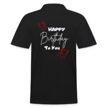 Joyeux anniversaire à vous-avec des cœurs - Polo Homme - noir - Dos - Kai (181cm)