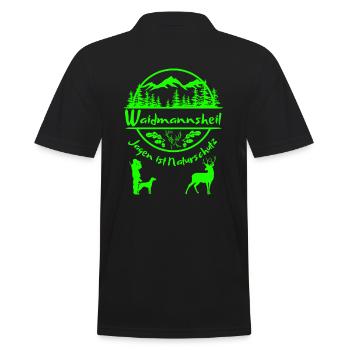 Jäger-Waidmannsheil-Jagen ist Naturschutz - Männer Poloshirt - Schwarz - Hinten - Kai (181cm)
