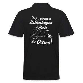Boltenhagen Ostseebad und Perle an der Ostsee - Männer Poloshirt - Schwarz - Hinten - Kai (181cm)
