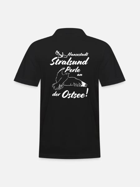 Stralsund Hansestadt Perle an der Ostsee - Männer Poloshirt - Schwarz
