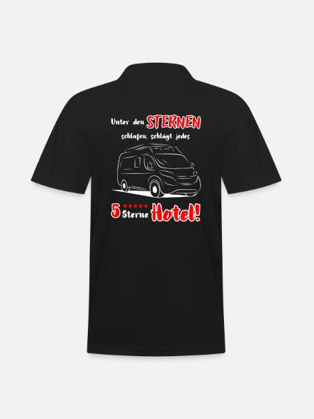 Camping Kastenwagen Wohnmobil Spruch + Motiv - Männer Poloshirt - Schwarz