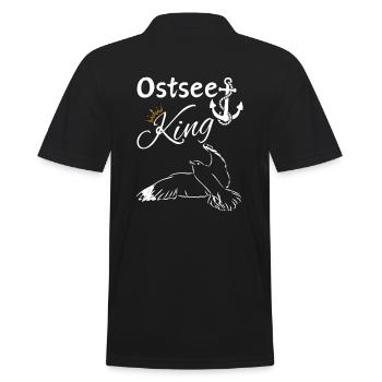 Baltic Sea King-Baltique Sea King Ancre et mouette - Polo Homme - noir - Dos - Kai (181cm)