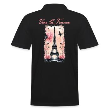 Vive la France-Tour Eiffel-Paris - Polo Homme - noir - Dos - Kai (181cm)