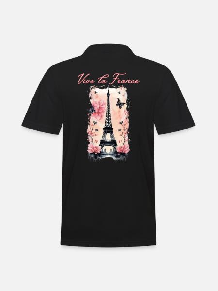 Vive la France-Eiffel Tower-Paris - Men's Polo Shirt - black