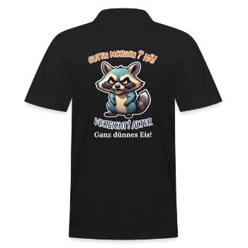 Good morning? Huh! Beware of old very thin ice - Men's Polo Shirt - black - Back - Kai (181cm)