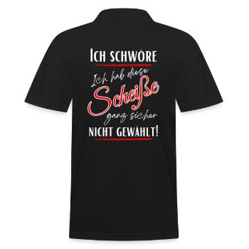 I swear I didn't choose this shit! - Men's Polo Shirt - black - Back - Kai (181cm)