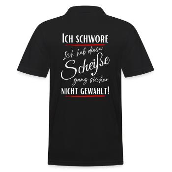 I swear I didn't choose this shit! - Men's Polo Shirt - black - Back - Kai (181cm)