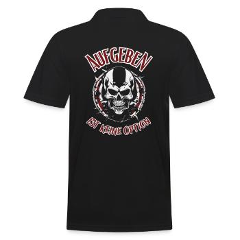 Giving up is not an option, saying with a skull - Men's Polo Shirt - black - Back - Kai (181cm)