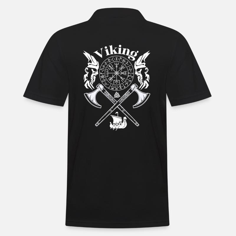 VIKING-Wikinger SYMBOLE-WIKINGER RUNEN - Männer Poloshirt - Schwarz