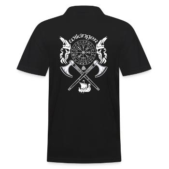 Wikinger-VIKING SYMBOLE-WIKINGER RUNEN - Männer Poloshirt - Schwarz - Hinten - Kai (181cm)