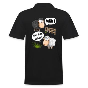 Bêler! Pourquoi ne pas tondre un motif amusant avec des moutons - Polo Homme - noir - Dos - Kai (181cm)