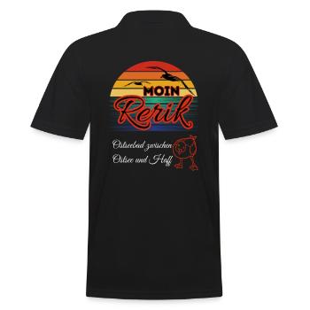 Moin Rerik Ostseebad zwischen Ostsee und Haff - Männer Poloshirt - Schwarz - Hinten - Kai (181cm)
