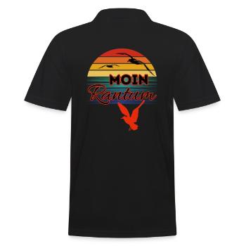 Moin Rantum avec mouette dans le style rétro Sylt-Rantum - Polo Homme - noir - Dos - Kai (181cm)