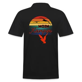 Moin Kampen avec mouette dans le style rétro-Sylt-Kampen - Polo Homme - noir - Dos - Kai (181cm)