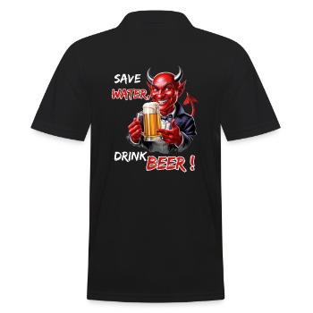 Économisez de l’eau, buvez de la bière - Funny Party Devil - Polo Homme - noir - Dos - Kai (181cm)
