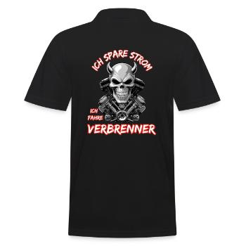 I save electricity I drive combustion engines - Men's Polo Shirt - black - Back - Kai (181cm)