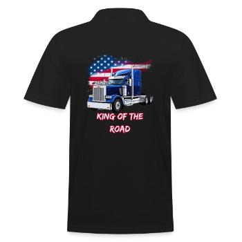 US Truck America avec drapeau - Roi de la route - Polo Homme - noir - Dos - Kai (181cm)
