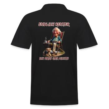 Endlich Rentner-Ich muss gar nichts - Männer Poloshirt - Schwarz - Hinten - Kai (181cm)
