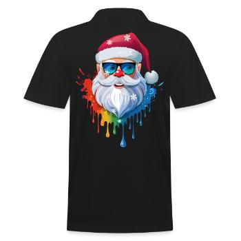 07 Santa Claus Head Sunglasses Color Drops - Men's Polo Shirt - black - Back - Kai (181cm)