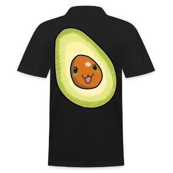 Avocado Frucht naschen Speise Früchte Vitamine - Männer Poloshirt - Schwarz - Hinten - Kai (181cm)