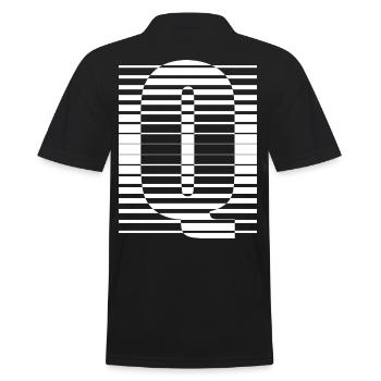 LETTER Q - Men's Polo Shirt - black - Back - Kai (181cm)