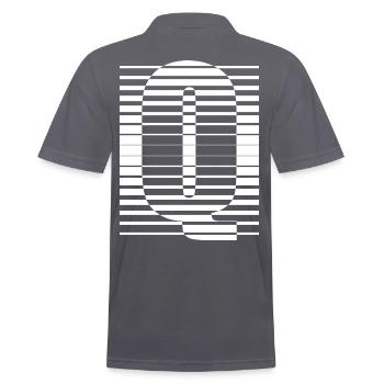 LETTER Q - Men's Polo Shirt - charcoal grey - Back - Nico (186cm)