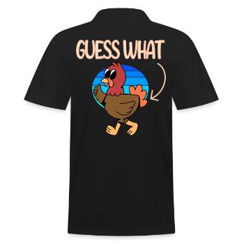 Guess what Chicken - Männer Poloshirt - Schwarz - Hinten - Kai (181cm)