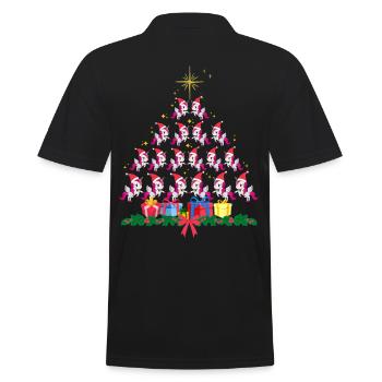 unicorn xmass. christmas gift - Men's Polo Shirt - black - Back - Kai (181cm)