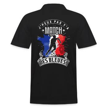 Les Bleues Fußballer. Französische Frauen-Nationalmannschaft - Männer Poloshirt - Schwarz - Hinten - Kai (181cm)