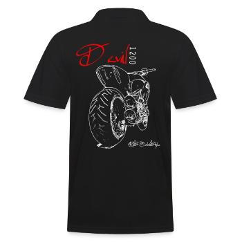Duc Diavel Custom 1200 Motorcycle Biker - Men's Polo Shirt - black - Back - Kai (181cm)