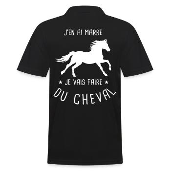 Drôles cheval Humour équitation - Polo Homme - noir - Dos - Kai (181cm)