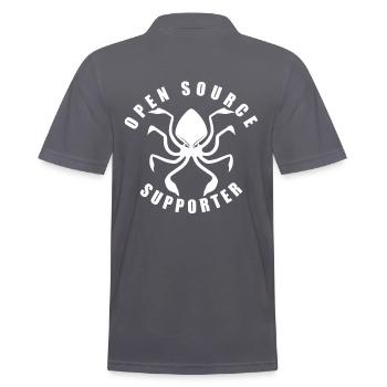 LUZILLION CODER COUTURE, OPEN SOURCE SUPPORTER - Männer Poloshirt - Anthrazit - Hinten - Nico (186cm)